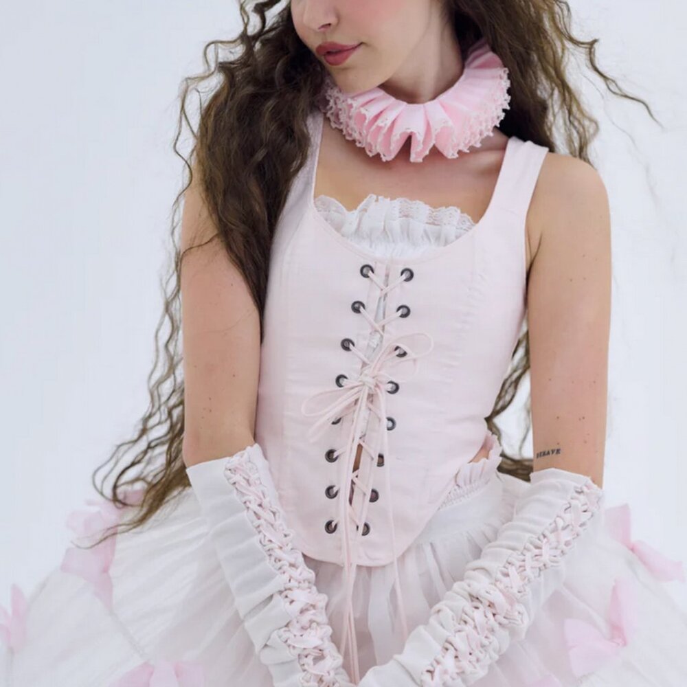 Selkie The Lickety Split Duchess Corset Blush Pink Peach - Picture 3 of 11